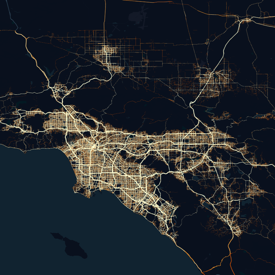 vehicle flow pattern for los angeles