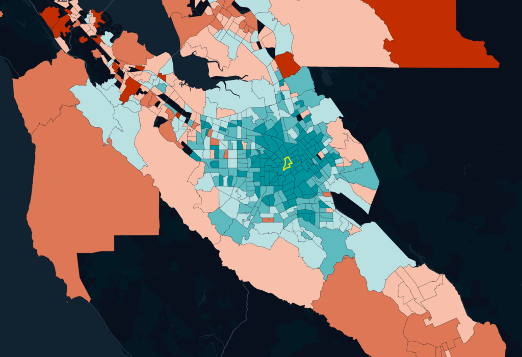 connected car data mean travel time to a zone in san jose